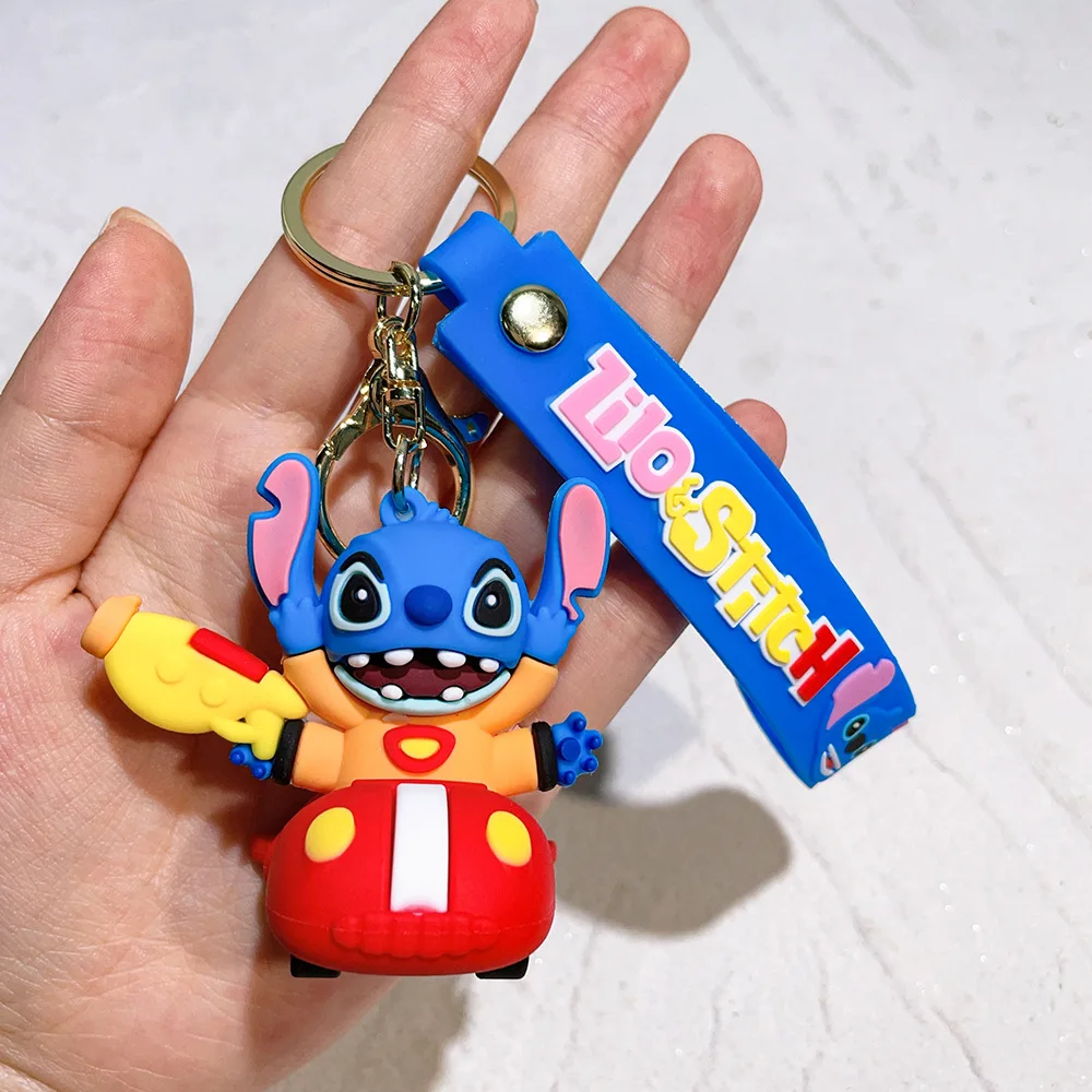 ディズニーリロとスティッチアニメキーホルダー、スティッチキーリング、バッグペンダント、車の装飾品、キーアクセサリー、子供の魅力ギフト、ハロウィーンのおもちゃ