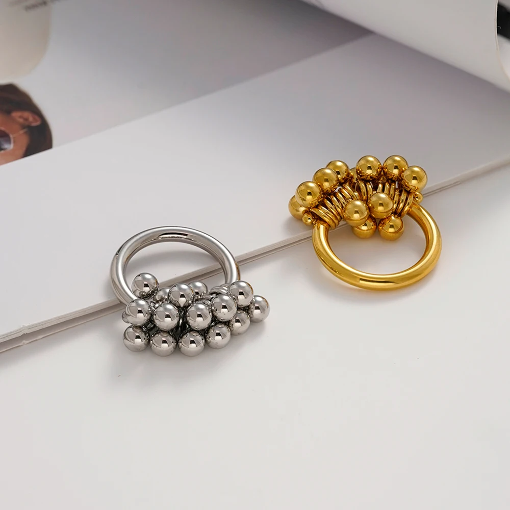 

ENFASHION Anillos Mujer стальное кольцо с шариком для женщин, нержавеющая сталь, 18-каратное золото, модные украшения для улицы, R254591