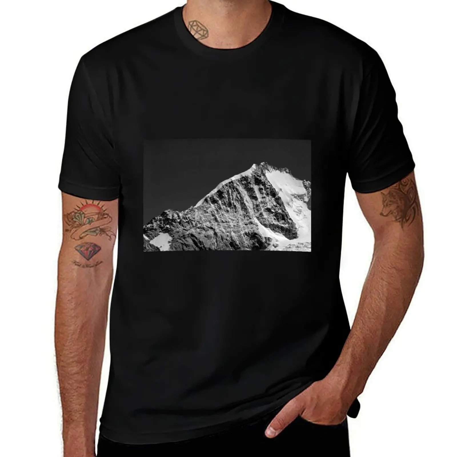 

Piz Bernina, Graubünden, Switzerland T-Shirt blue archive luxury t-shirt topping men t shirt
