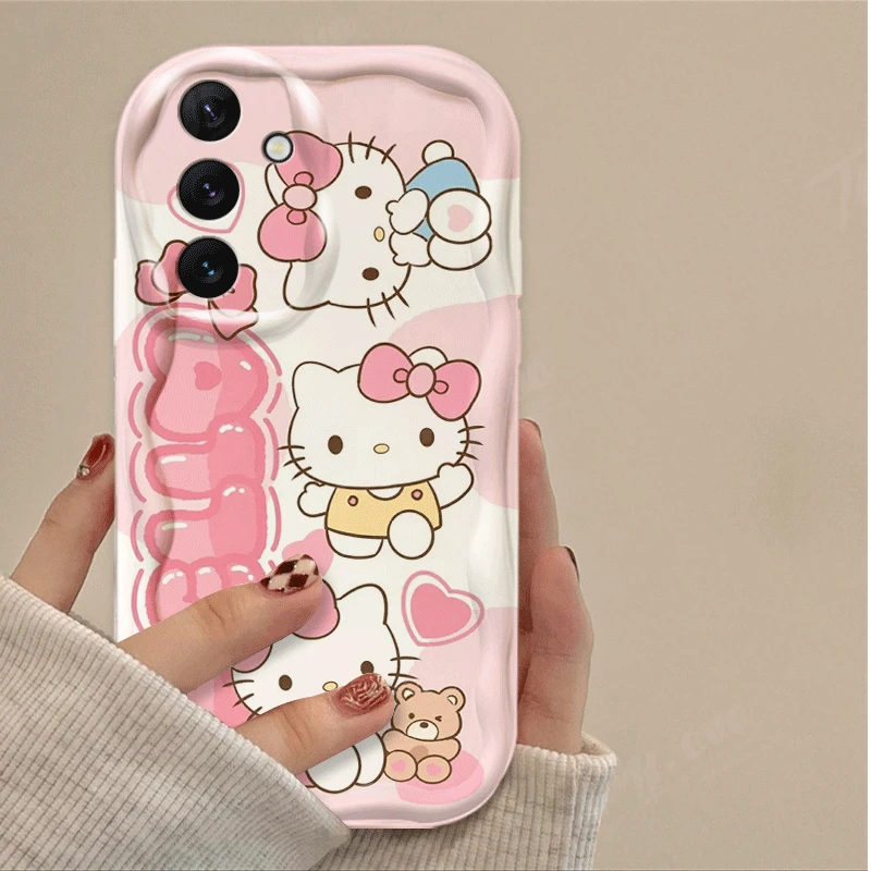 Sanrio Mymelody Pochacco 3D Wave Case For Samsung Galaxy A54 A34 A24 A14 A13 A53 A33 A73 A23 A52 A52S A32 A22 A12 A51 A71 Cover