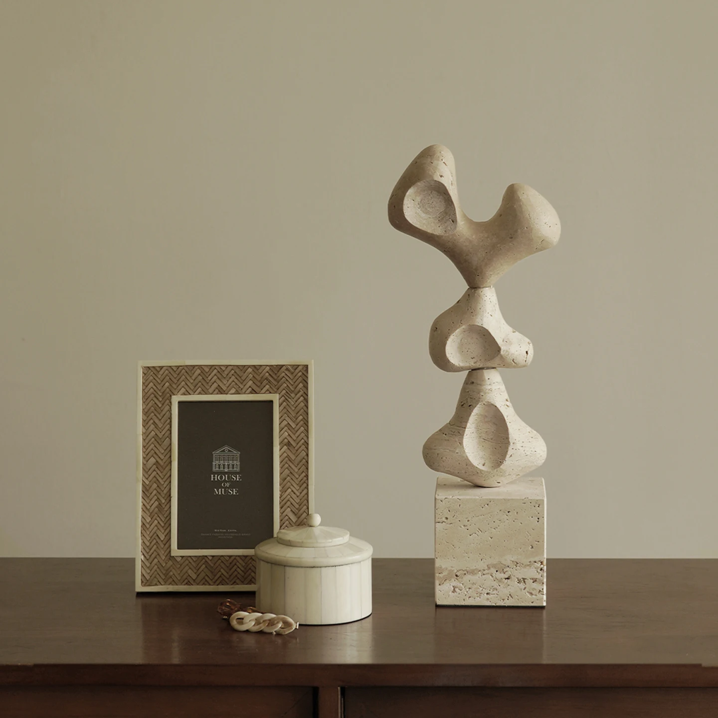 Creative Stacked Bone-Inspired Cave Stone Geometric Art Sculpture Model Home, Hotel, Living Room, Entryway, Desktop Decor