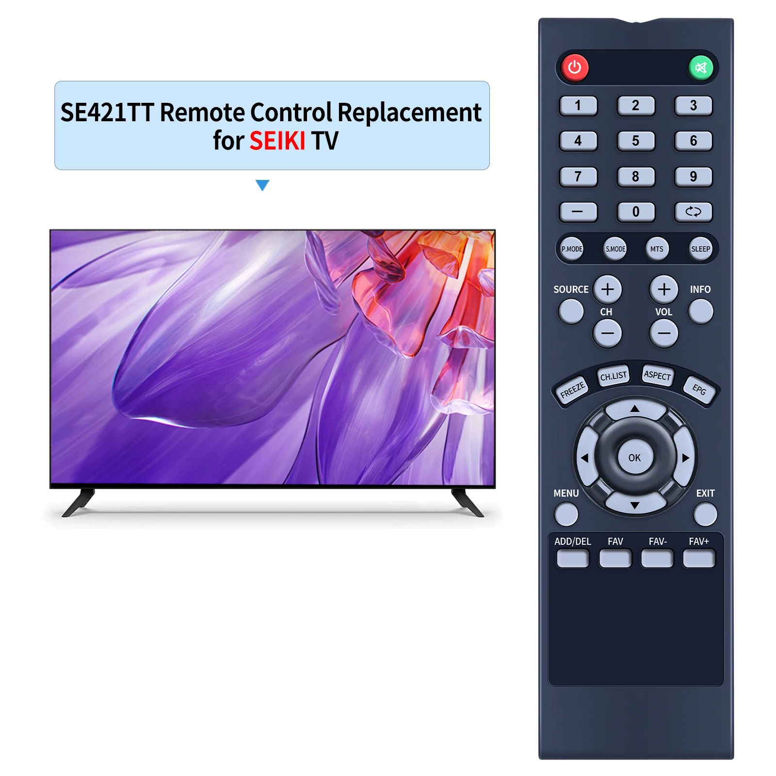 Télécommande pour SEIKI SE421TT SE401GS SE501TS LC-40GJ15 LC-32GL12F SC552GS LED HDTV