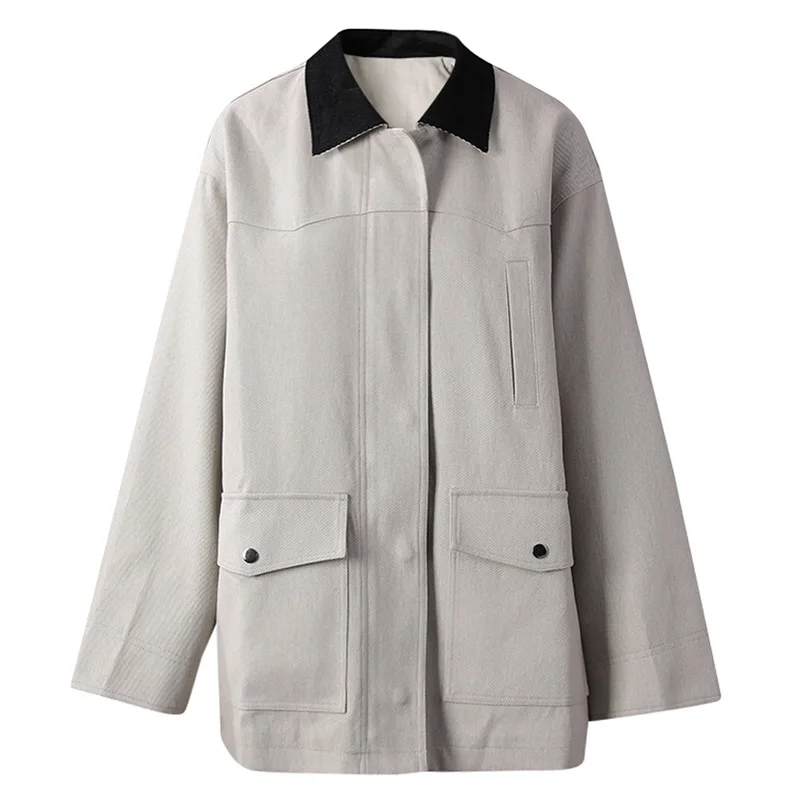 

SuperAen 2025 Spring New Korean Loose Fashion Design Gray Blazer Women's Korean Style Chic Blazer