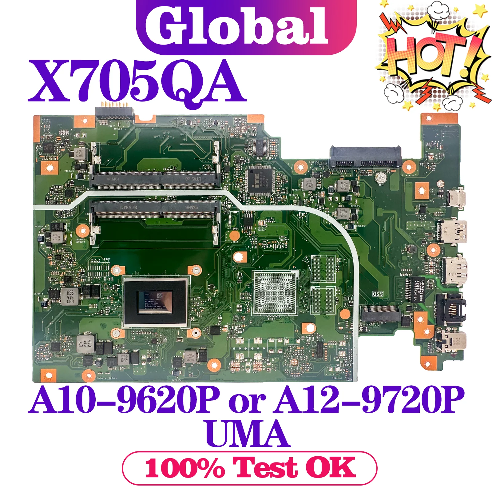 

Материнская плата KEFU X705QR Материнская плата ASUS X705QA F705Q A705Q X705Q для ноутбука CPU A10 A12 UMA/V2G DDR4