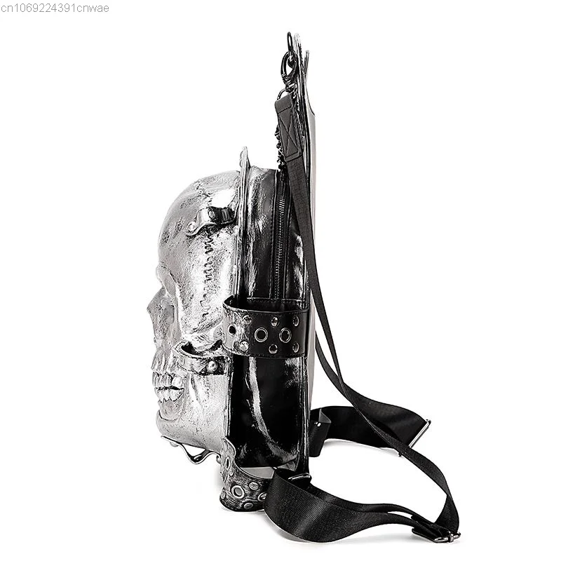 Punk Skull Y2k Backpack Hip Hop Japanese Trendch 2023 Fashion Stylish Travel 3D PU Bag Y 2k Gothic Aesthetic Backpacks Halloween image 6