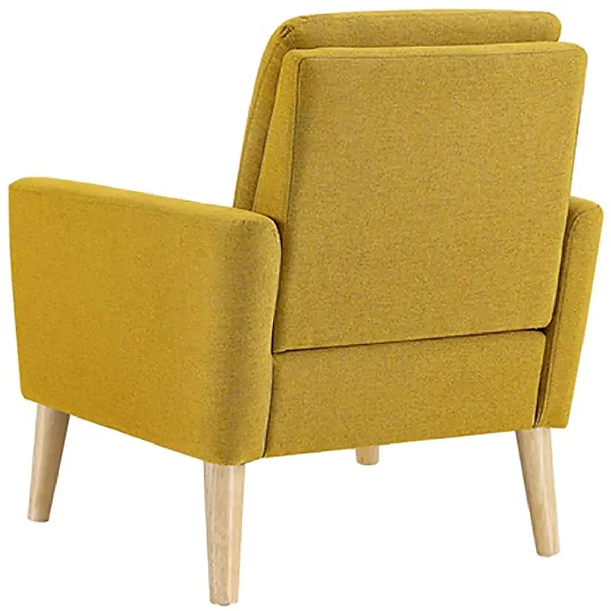 Modern Accent Fabric Chair Single Sofa Comfy Upholstered Arm Chair Living Room Furniture Mustard Yellowc