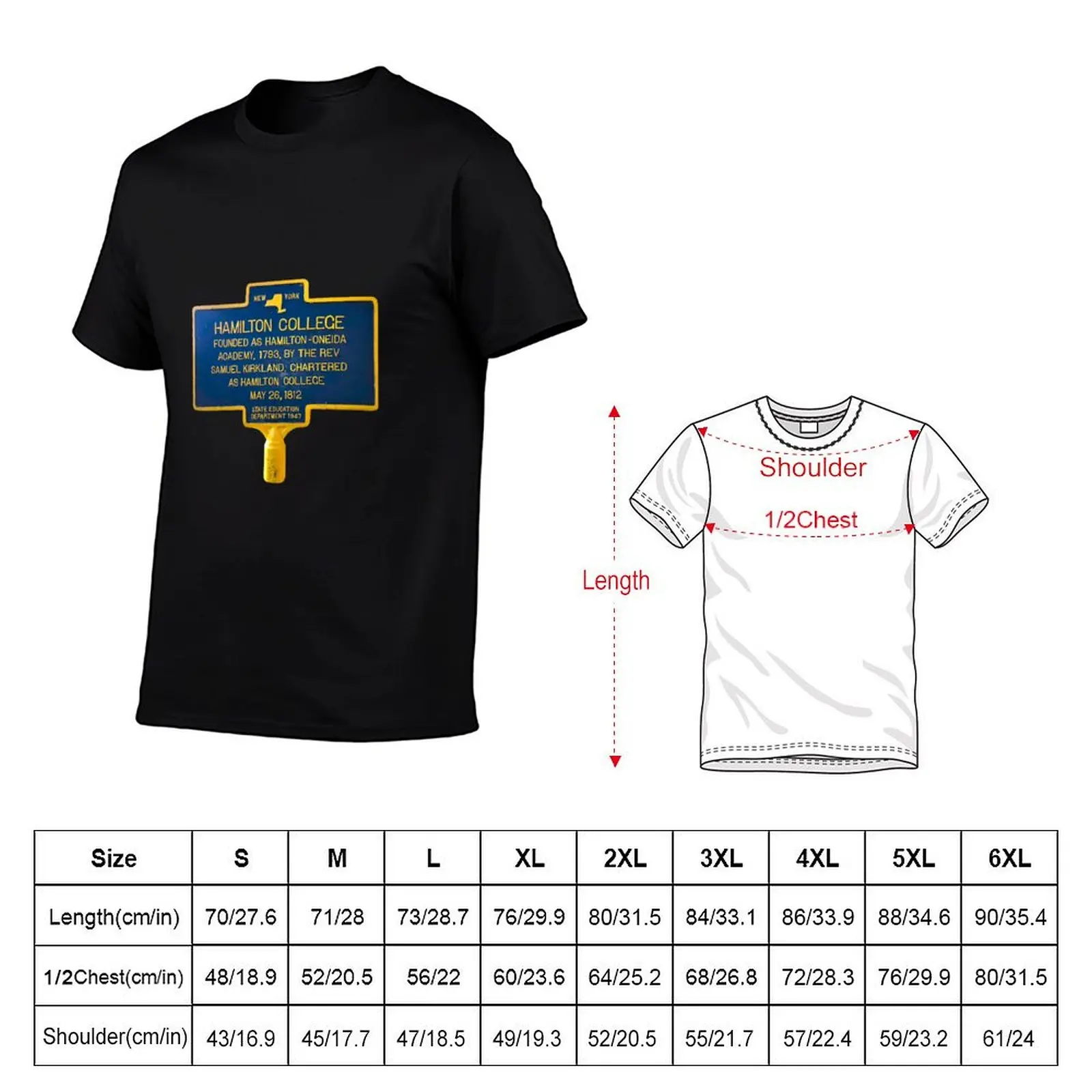 Hamilton College Sign T-Shirt Casual Minimalist Short Sleeve Top