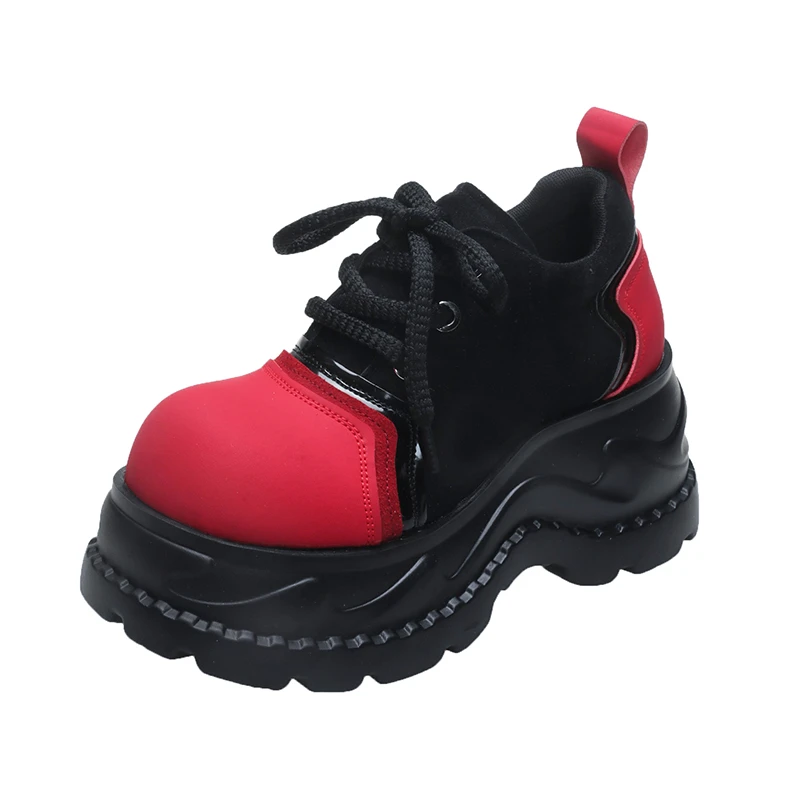 

Новинка 2023 года, зима-осень, ботильоны в стиле панк, женские кроссовки на массивном каблуке, короткие ботильоны на высокой платформе и танкетке 7 см, женская обувь