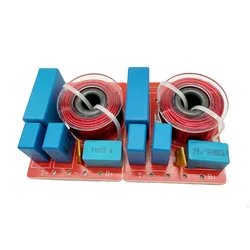 2Pcs 60W 2 Way Audio Speaker Frequency Divider Treble Bass Crossover Filter For Bookshelf Audio DIY Speakers Amplifier