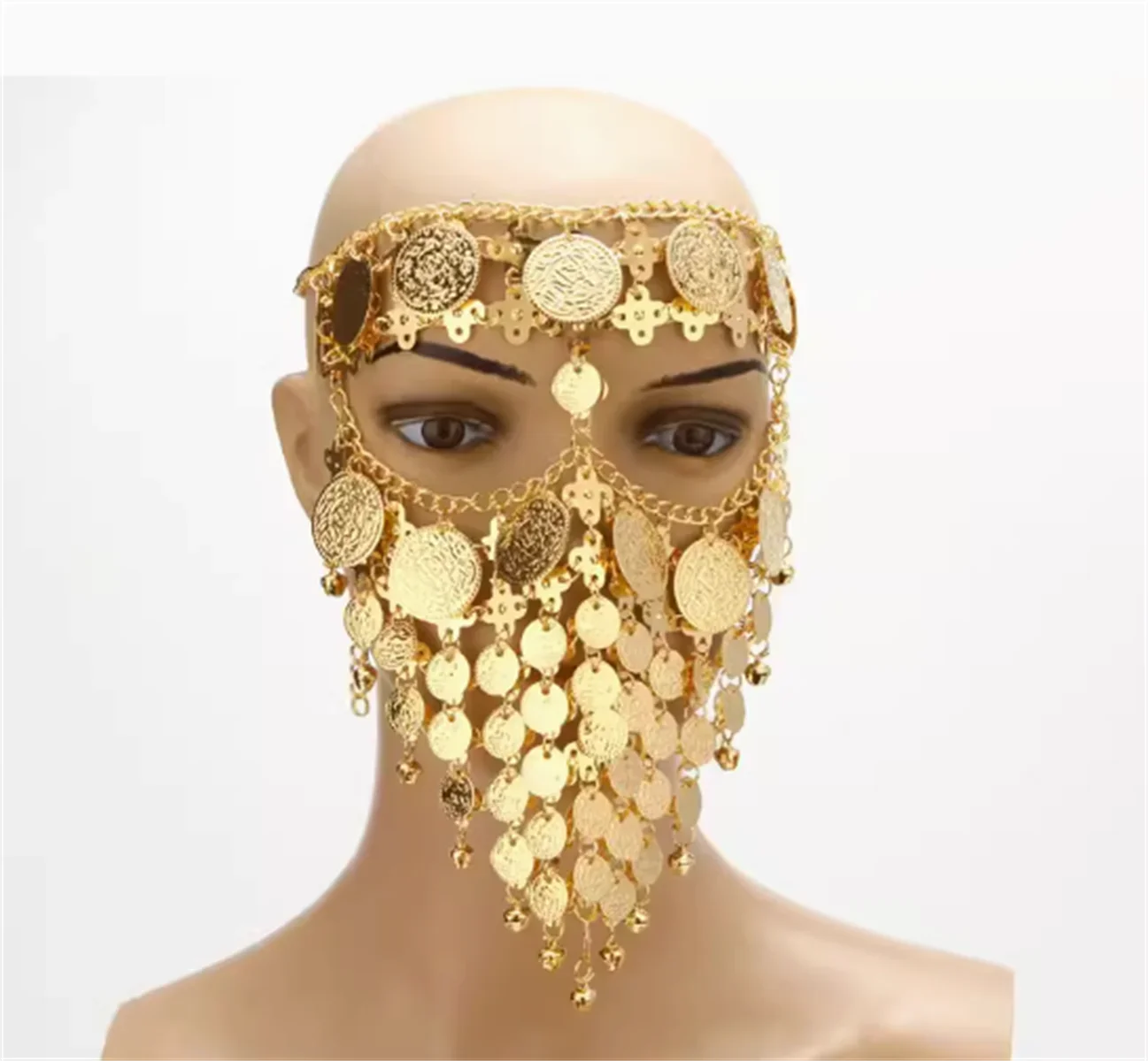 Belly Dance Metal Mask Stage Nightclub Mask Indian Dance Veil