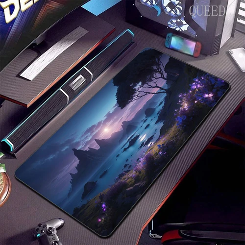 Imagen 1 del producto Alfombrilla de ratón con paisaje de montaña para ordenador, tapete de escritorio grande con diseño de sueño, 900x400