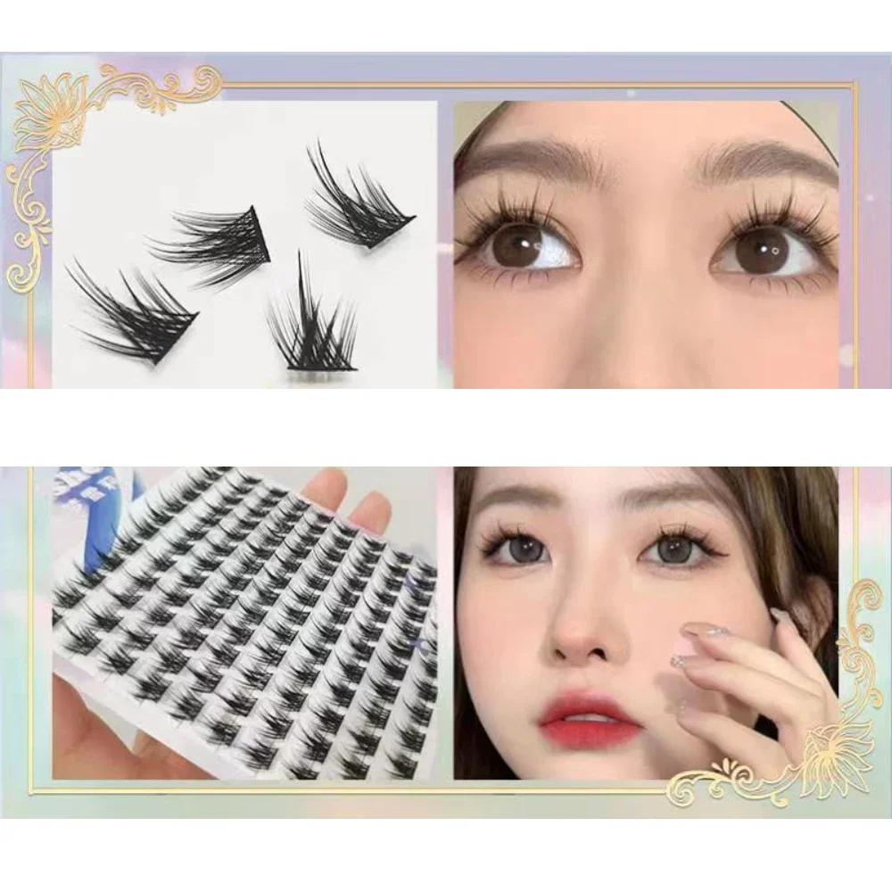 Extensión de pestañas postizas de gran capacidad, grupo Individual, pestañas de Manga naturales, pestañas postizas segmentadas autoadhesivas, maquillaje DIY