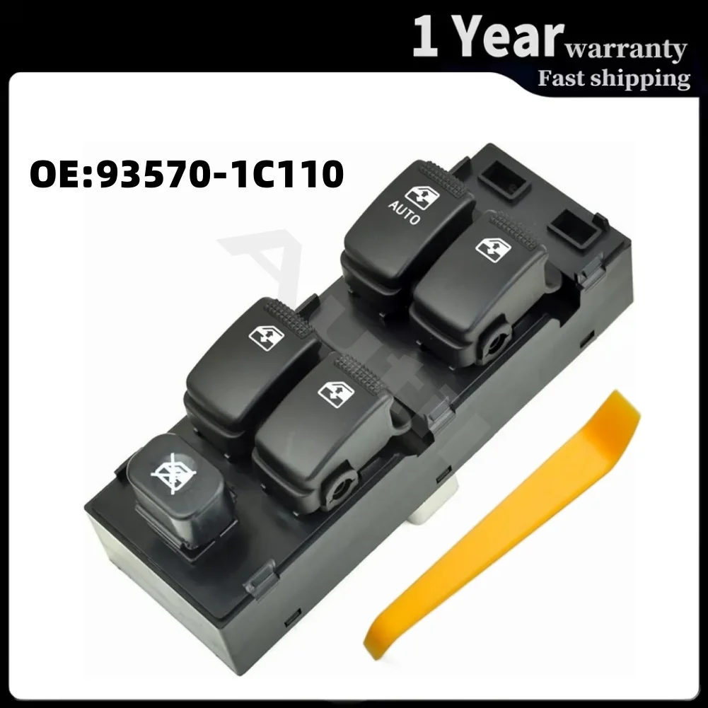Front Left Master Power Window Switch 93570-1C110 for Hyundai Getz Matrix Kia Carens Control Button Replacement Car Accessories
