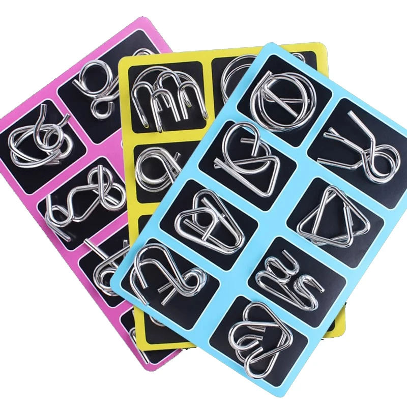 

24Pcs/Set Metal Puzzle Wire IQ Logical Ability Training Stress Relief Toy for Children Adults Reliever Educational Toys