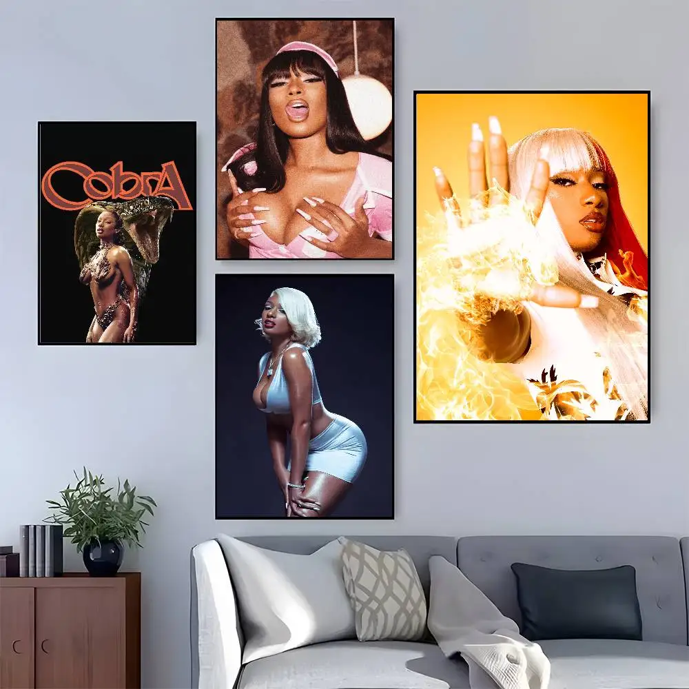 ملصق M-Megan Thee S-Stallion عالي الدقة جدار لاصق مقاوم للماء لغرفة المعيشة المنزلية وغرفة النوم والديكور الجمالي
