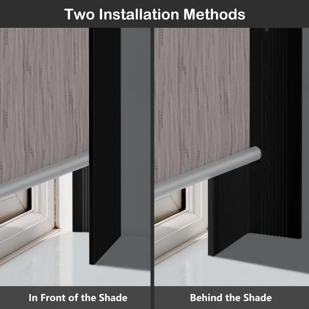 Blackout Light Blockers Side Shades Room Darkening Light Blocking Strips Curtain Poles Tracks Accessories for Window
