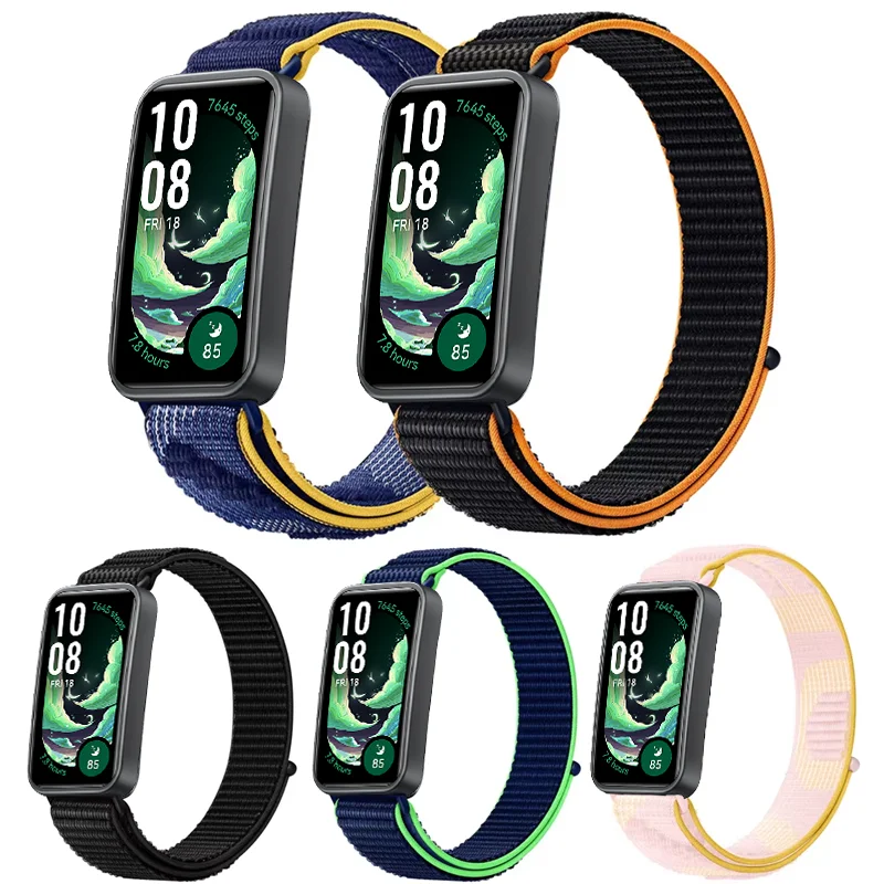 スポーツナイロンループストラップ Huawei 社バンド 10/9/8 Officiel 交換ブレスレット Huawei 社バンド 8/9/10 リストバンドコレアアクセサリー