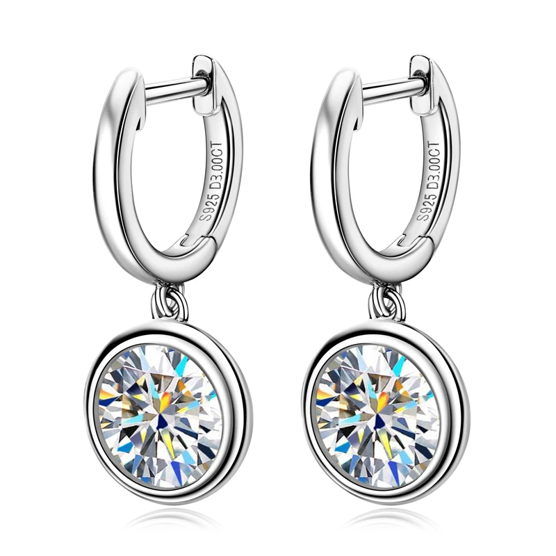 

IOGOU 9mm/8mm/6.5mm D Color Moissanite Drop & Dangle Earings for Women 925 Silver Original Trend Jewelry 2024 Hoop Drop Earrings