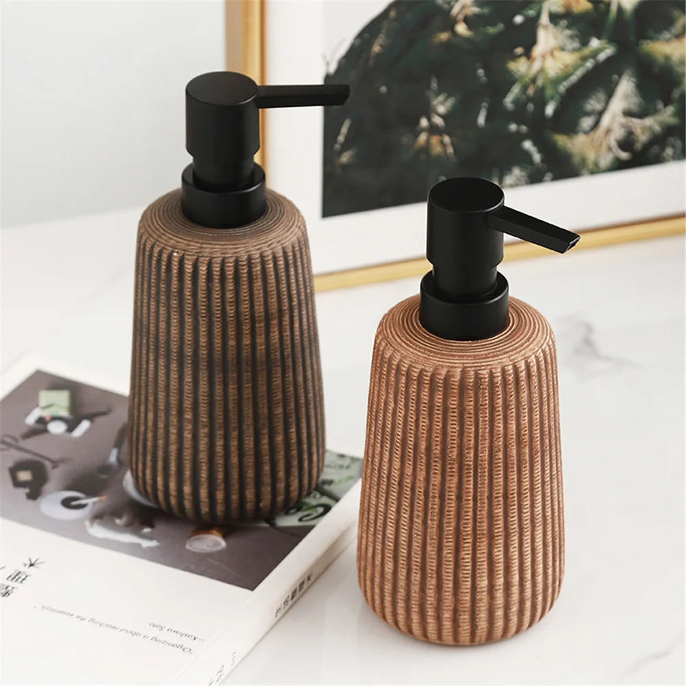 400ml Ceramic Soap Dispenser Hand Sanitizer Bottle High Appearance Shampoo Body Wash Separate Bottles Hotel Homestays Empty