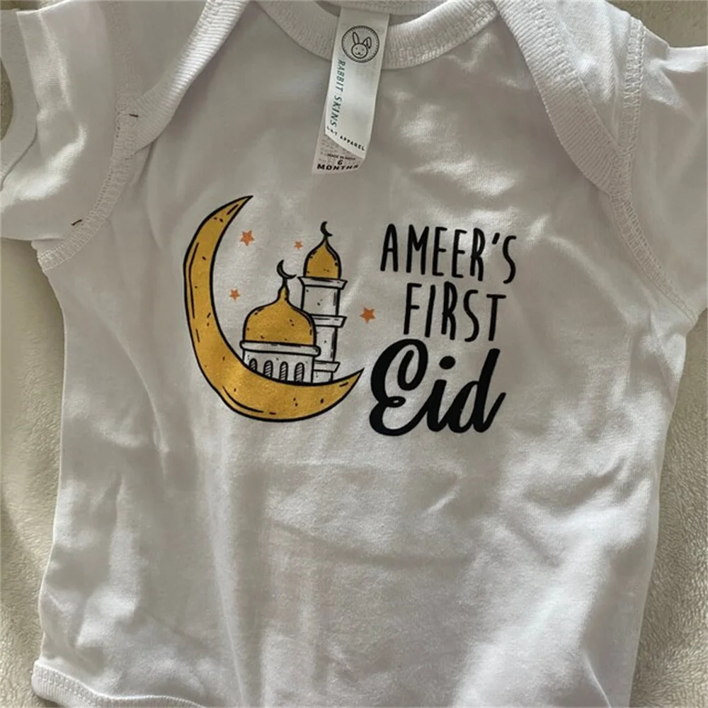 Custom My First Eid Baby Bodysuit One Piece Shirt, Personalized Eid Baby Gift, My 1st Eid, Islamic Baby Gift, Muslim Eid, Eid Mu