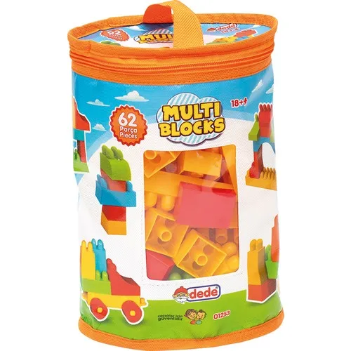 With the Multi Blocks set consisting of 62 pieces, your child can build structures as they wish.