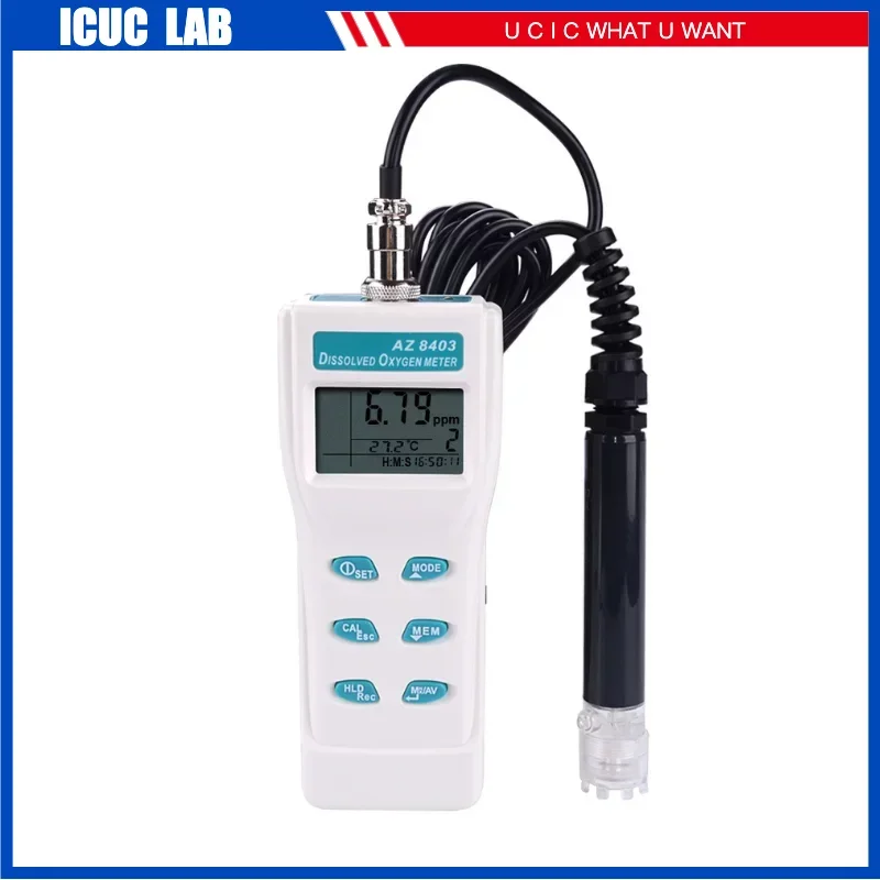 

High Accuracy Dissolved Oxygen Meter Water Quality Tester Aquatic Fish Pond Breeding Portable Test Kit Oxygen Sensor AZ8403