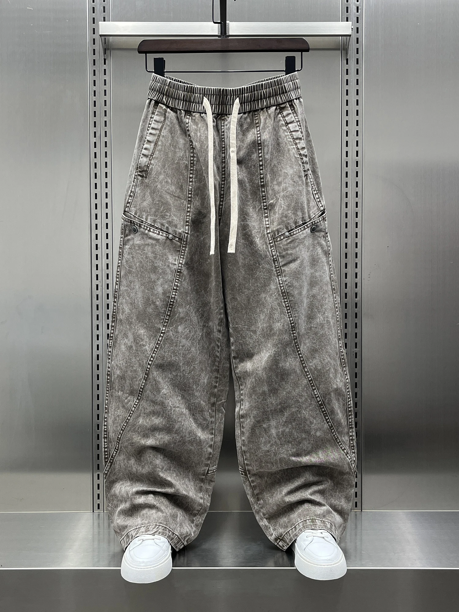 

Мужские брюки в стиле ретро, американский уличный стиль, повседневные, рабочие, осенняя новинка, прямой крой