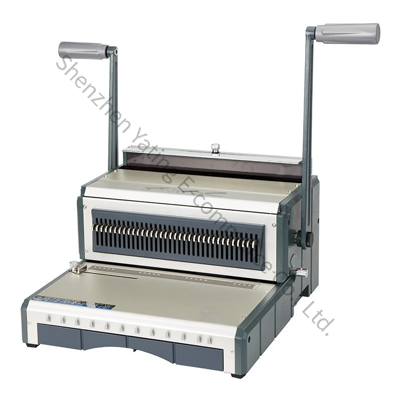 Square Hole Binder SY310 Round Hole Iron Ring Calendar Binding Machine Double Line Desk Calendar Punching