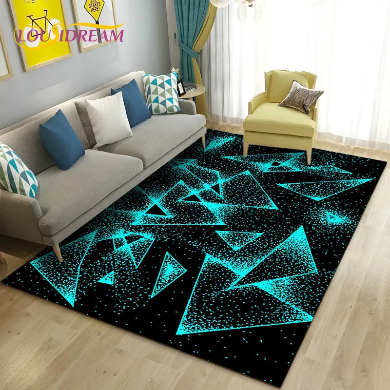 3D Abstract Geometric Optical Area Rug,Carpet Rug for Living Room Bedroom Sofa Doormat Kitchen Decoration,Kid Non-slip Floor Mat