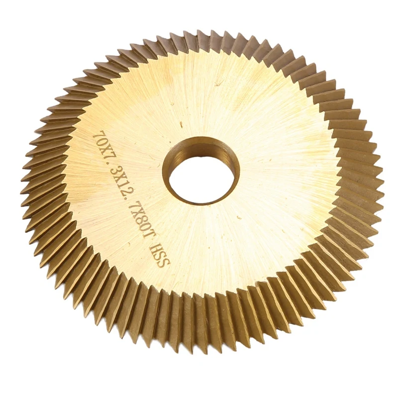 1Pc Titanium Coated Key Machine Cutter 70X7.3X12.7Mm 80T Hss Key Duplicate Machine Saw Blade For Cutting Keys Locksmith Tools