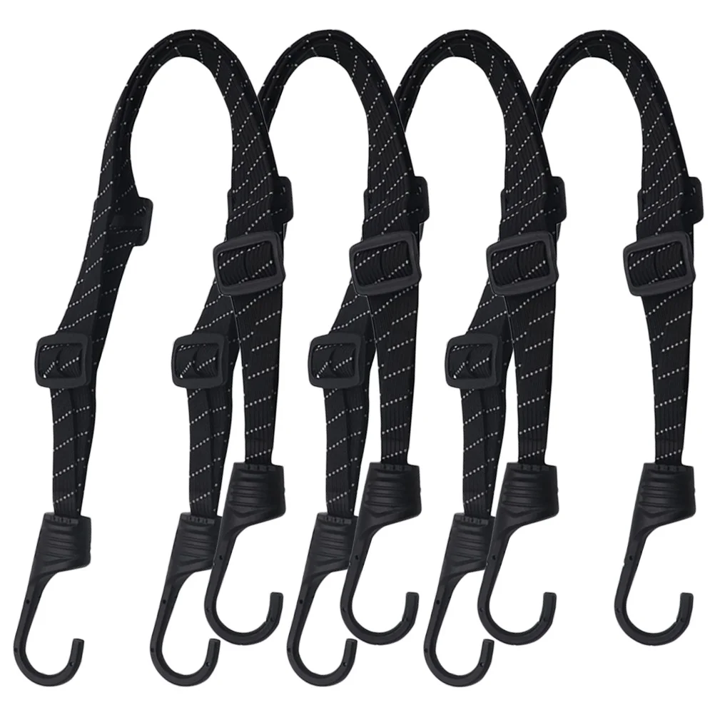 

4Pcs Heavy-Duty Nylon Cord Adjustable Cargo Straps Hook Outdoor Bike Luggage Fixing Rope Tightening Fastening Strap