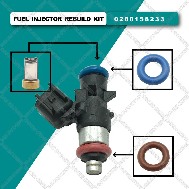 Kit de reparación de servicio de inyector de combustible, filtros, juntas tóricas, ojales para Bosch Chrysler Dodge Ram Jeep 3.6L 0280158233 5184085AC