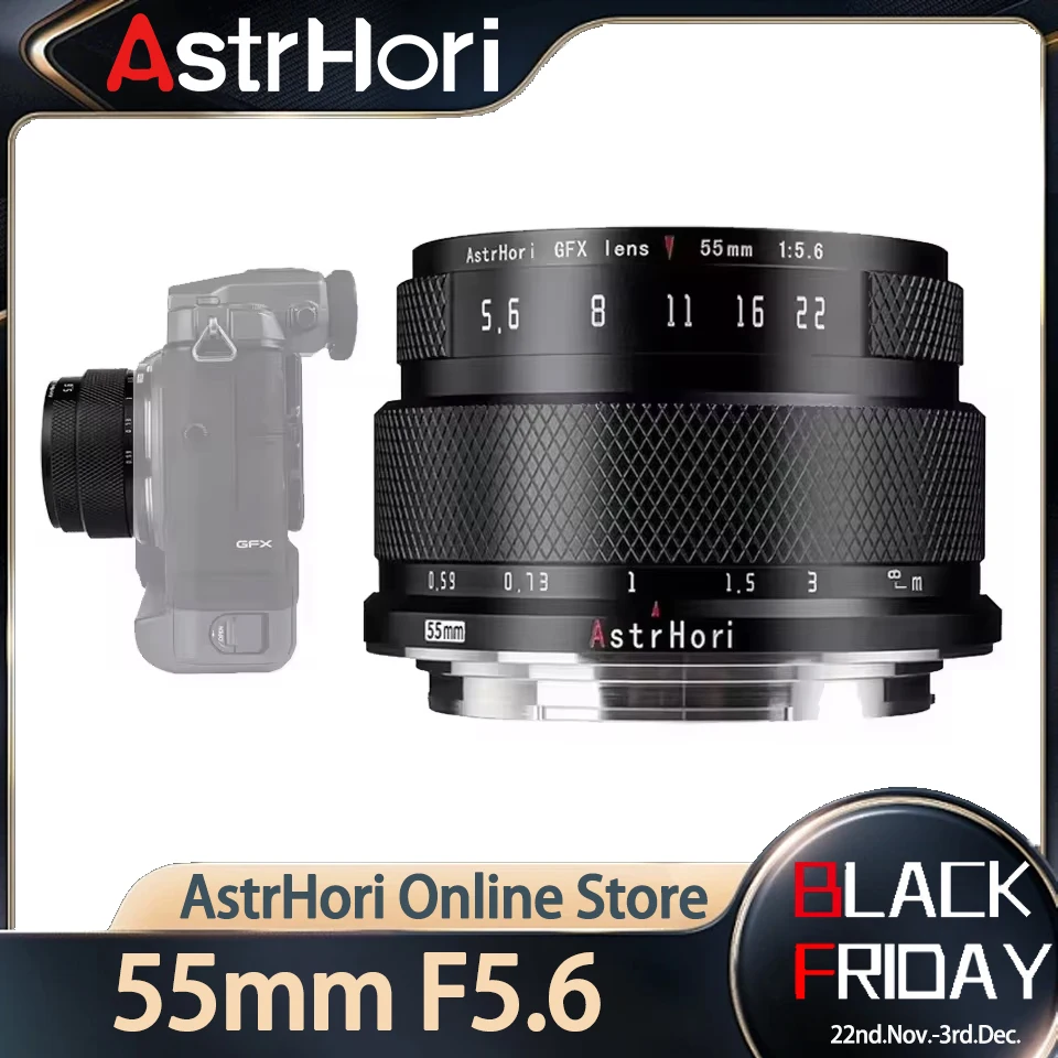 AstrHori 55mm F5.6 for Fuji GFX lens Medium Format Lens Medium Frame Portrait Lens for Camera Fuji GFX100S GFX100 GFX50S GFX50R