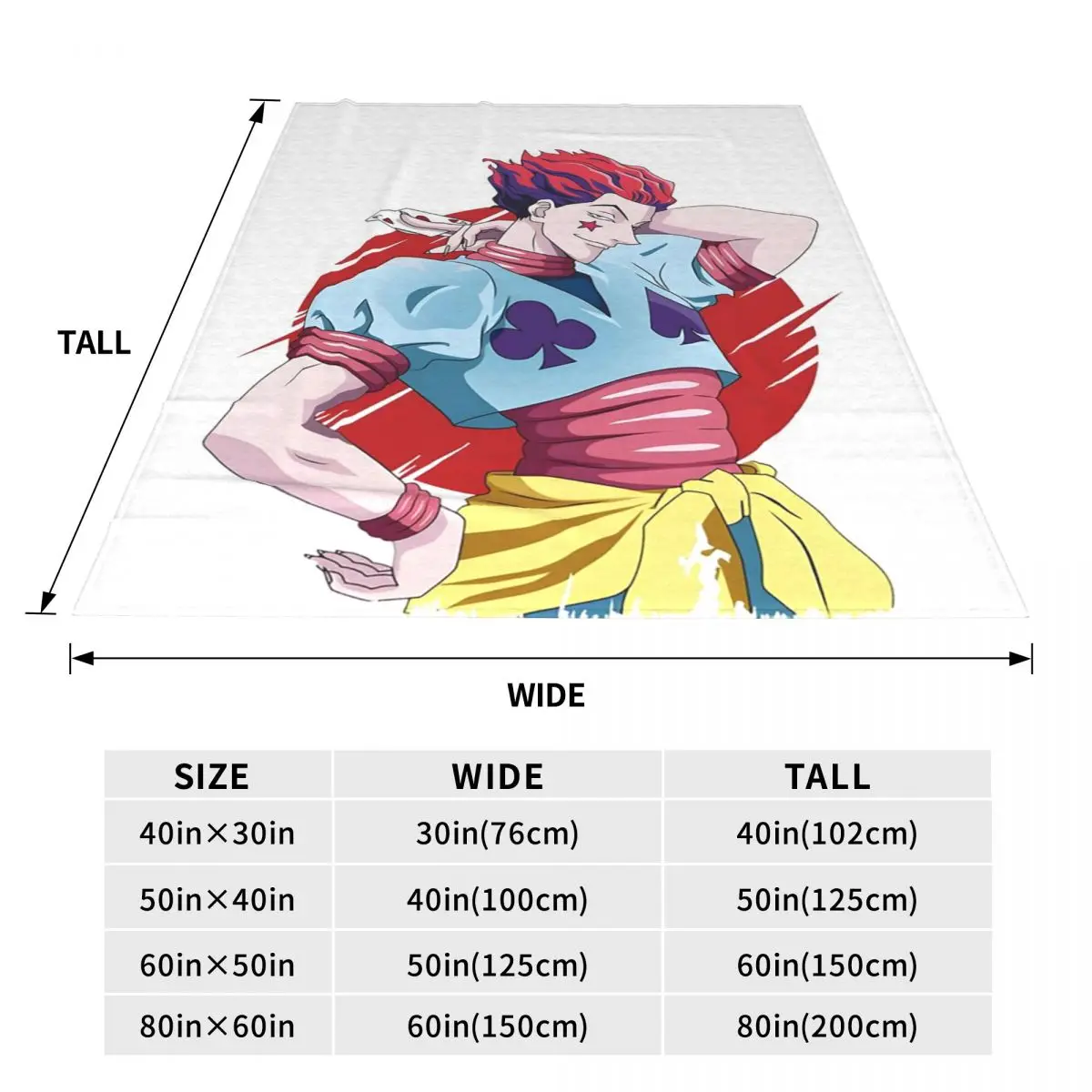 Anime Hisoka Hunter X Hunter Magical Joker Blanket Fleece Sofa Throw Blanket Super Soft for Couch Bedding Travel Throws  Quilt