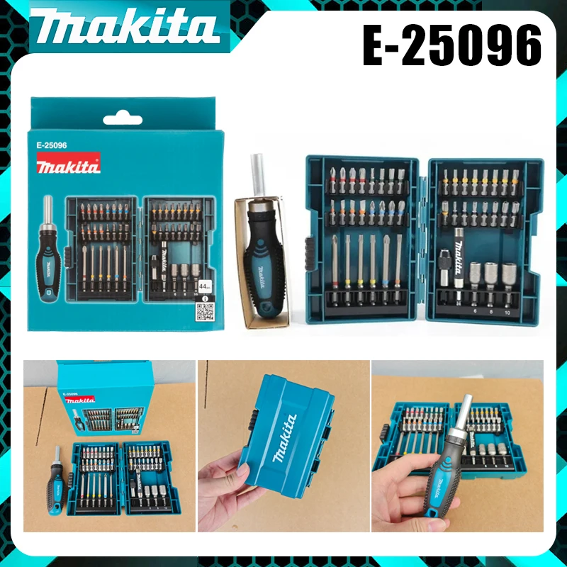 Makita E-25096 44PCS Ratchet Screwdriver Bit Set Magnetic Bits + Storage Case Multi-function Repair Tool Kit