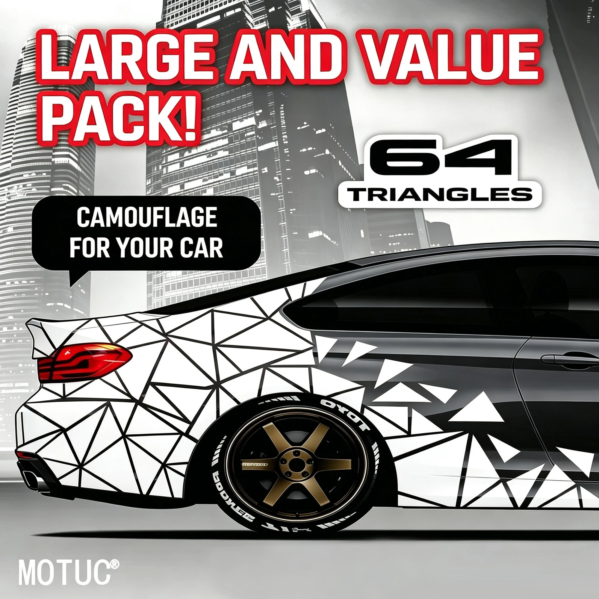 2PCS Camo Style Large-area Triangular Car Body Decals Tuning Outdoor Stickers DIY Trucks Campers Off-road Vehicles SUVs and RVs