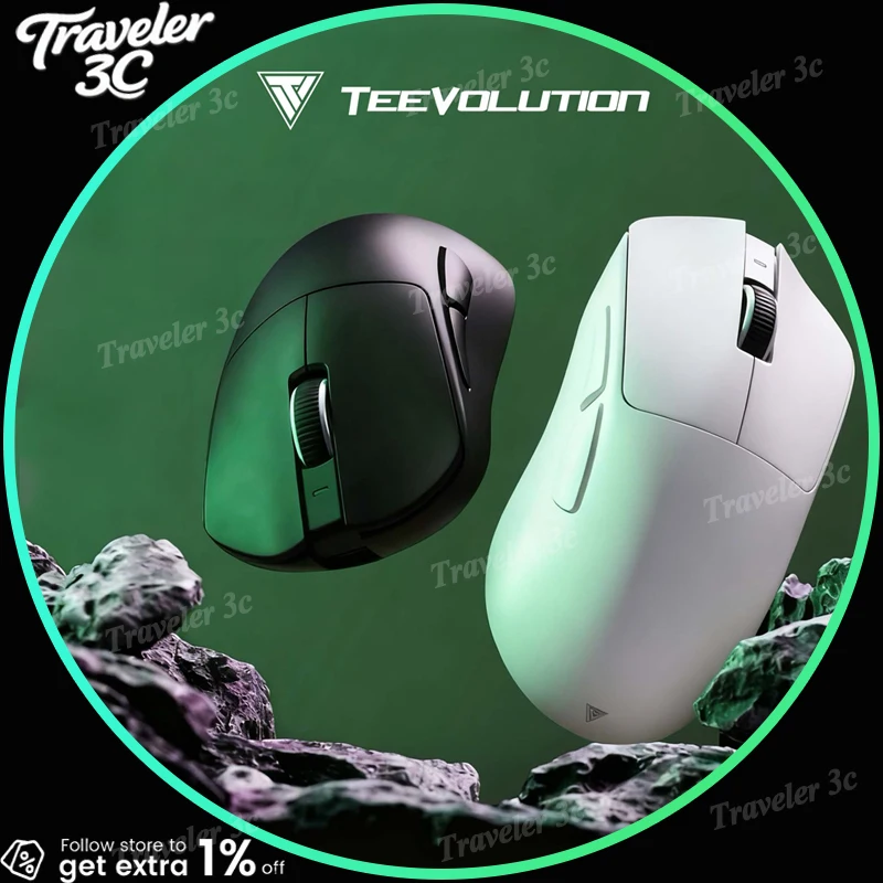 

NEW TEEVOLUTION Terra Pro Wireless 1K/8kHz Gaming Mouse Terra XD9PT PAW3950 Super Sensor Nordic52840 Solution Lightweight