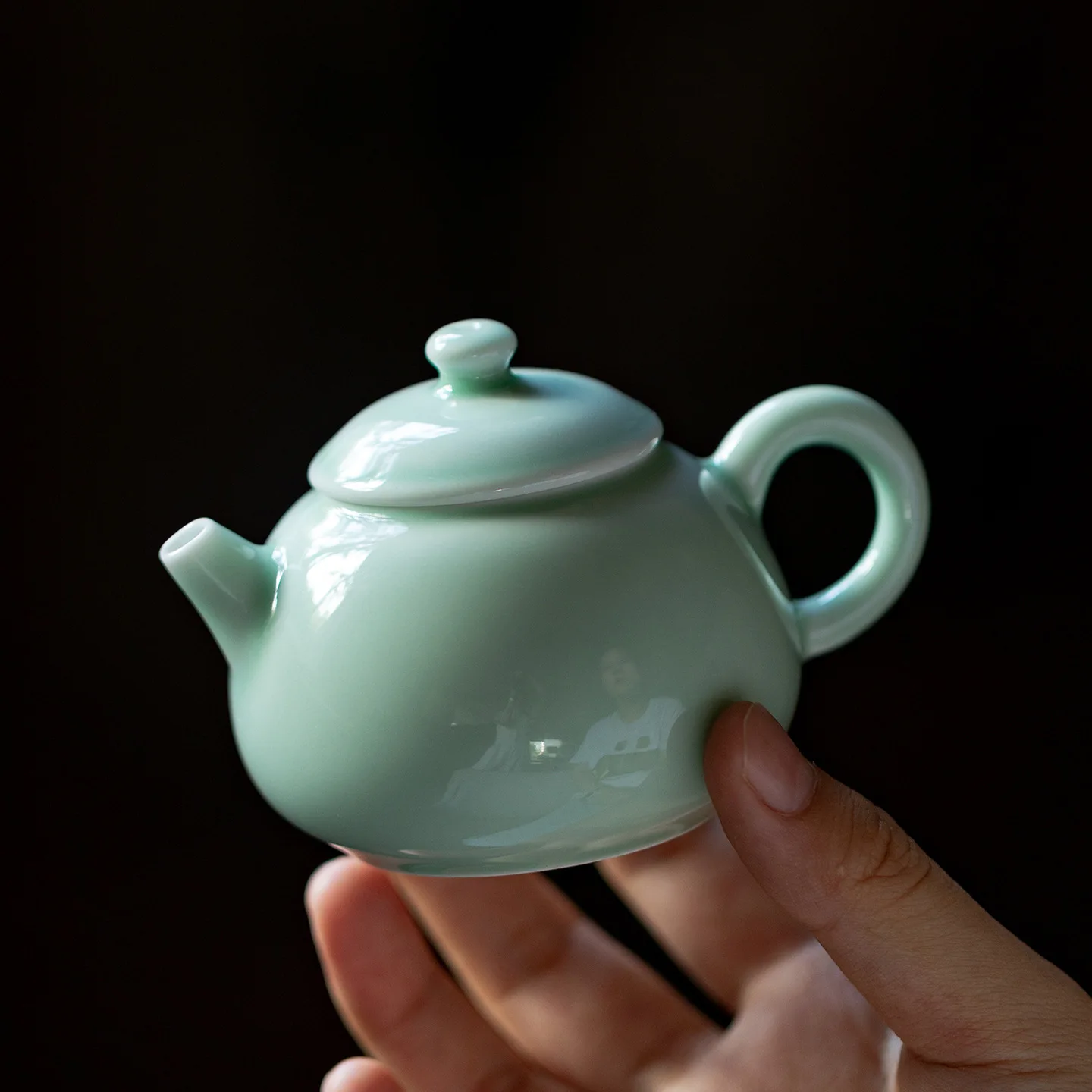 Inno Kaimatsu Bean Green Double Line Imperial Concubine Original Mineral Glaze Single Kung Fu Tea Set Creative Ceramic Handmade