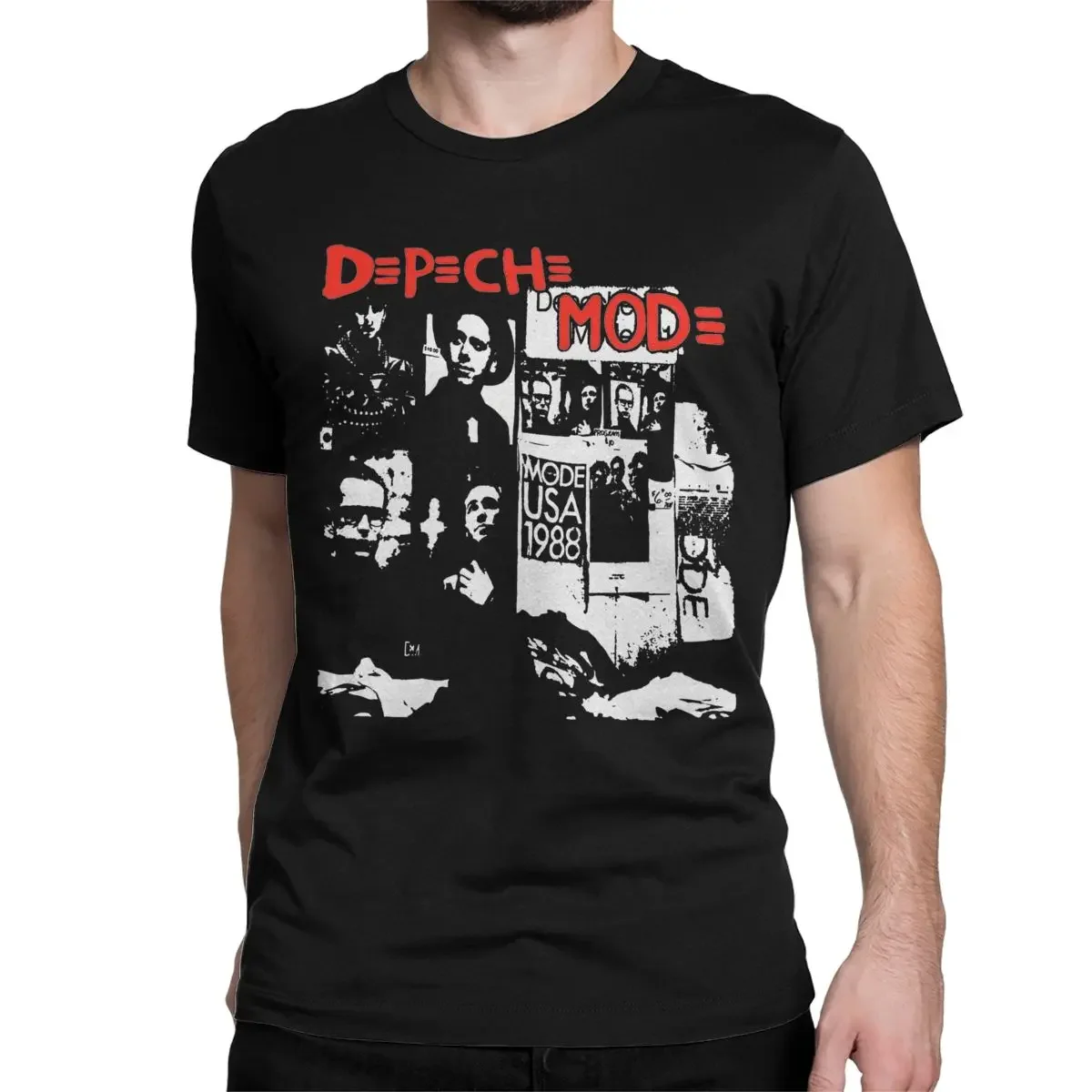 Depeche Cool Mode Band Metal Rock Music Men's T Shirts Humorous Tee Shirt Short Sleeve Round Neck T-Shirts Cotton Plus Size Tops