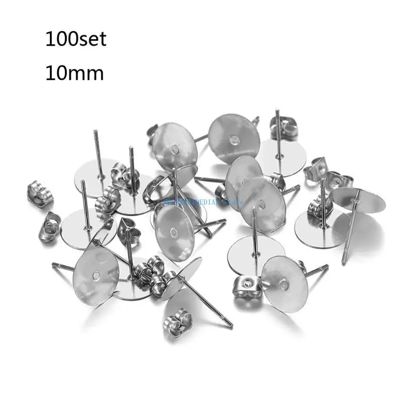 

C1FE Stainless Steel Flat Pads Earring Backs Replacements for Posts Earring Backings
