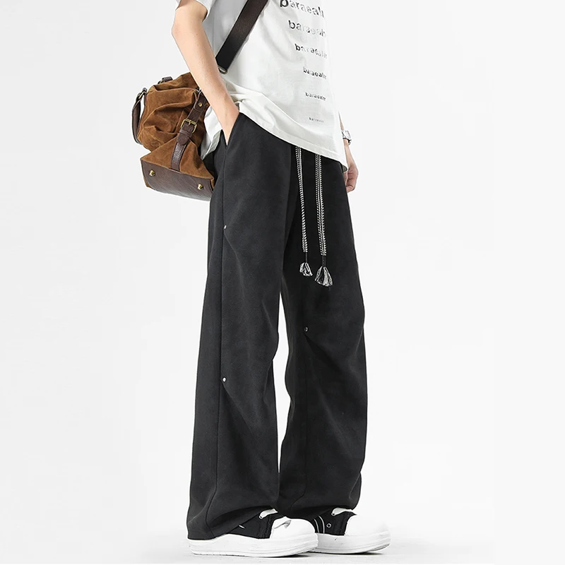 2025 Pantaloni larghi dritti e larghi casual da uomo della nuova primavera e l'estate Pantaloni lunghi tie-dye stile design di tendenza della moda