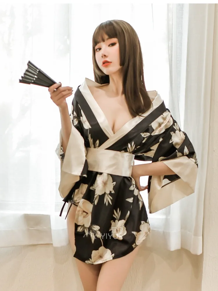 Sexy Kimonos for Women Japanese Exotic Lingerie Set Pajamas Anime Geisha Cosplay Temptation Outfit Sex Porno Role Play Uniform