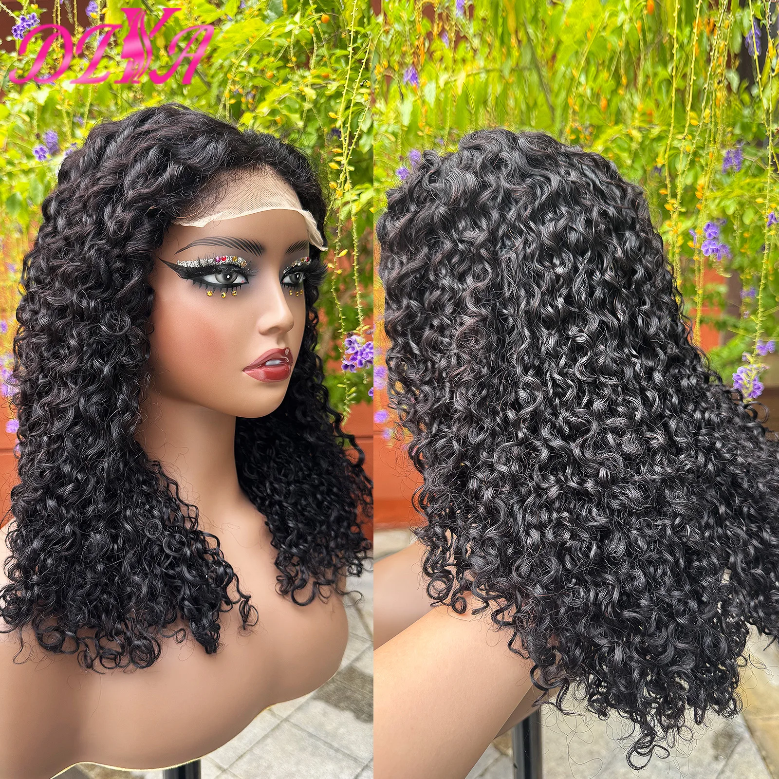 

250% Density Pixie Curly Human Hair Wig 5x5 Lace Closure 100% Real Human Hair Wigs 20inch Jerry Curly Hair Wig for Black Women
