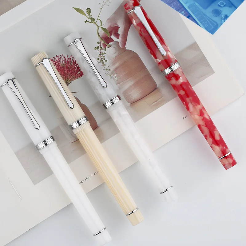 New Penbbs 352 Resin Fountain Pen Blade F Nib Demonstration Acrylic Design Calligraphy Student Gift Office Supplie Stationery