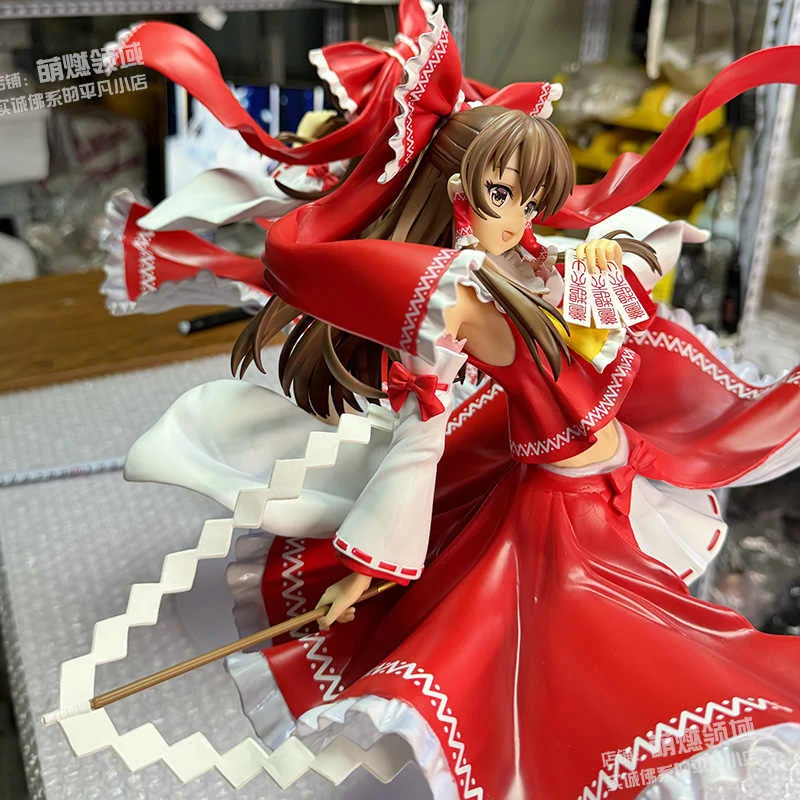 41cm Super Size Japanese Girl Anime Figures Touhou Project Hakurei Reimu Pvc Action Figurine Desk Decoration Model Toys