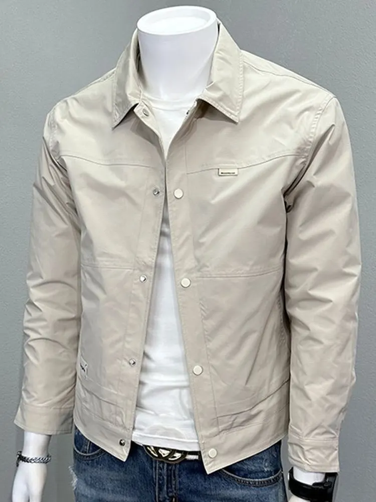 

Мужская куртка Sli с откидным воротником, модная универсальная рабочая одежда, верхняя одежда, модная корейская версия, весенне-осенняя одежда