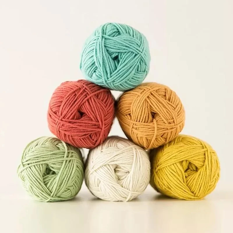 1pc 50g Natural Soft Silk Milk Cotton Yarn for Knitting Baby Wool Crochet Yarn Organic Weave Thread