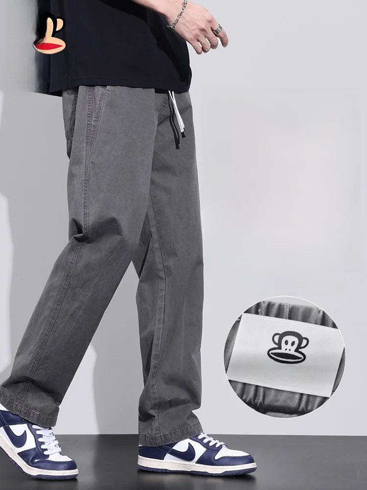 

PaulFrank Spring Edition Loose Fit Sports Casual Pants Wide Leg Summer Long Trousers for Men Breathable Comfortable Cotton Yo...