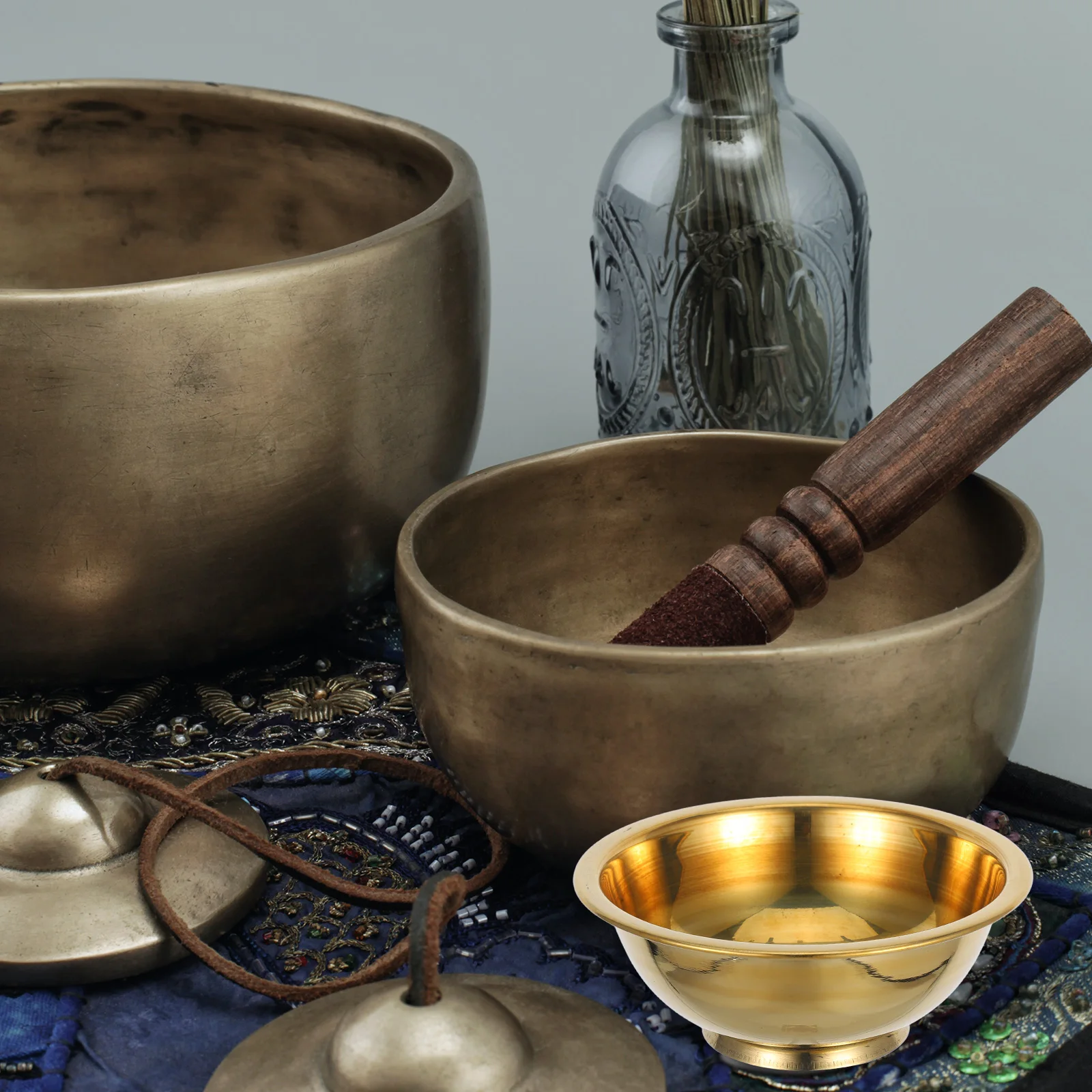

Bowl Copper Offering Bowls Golden Portable Travel Tibetan Plate Worship Supplies Yoga Meditation Decor