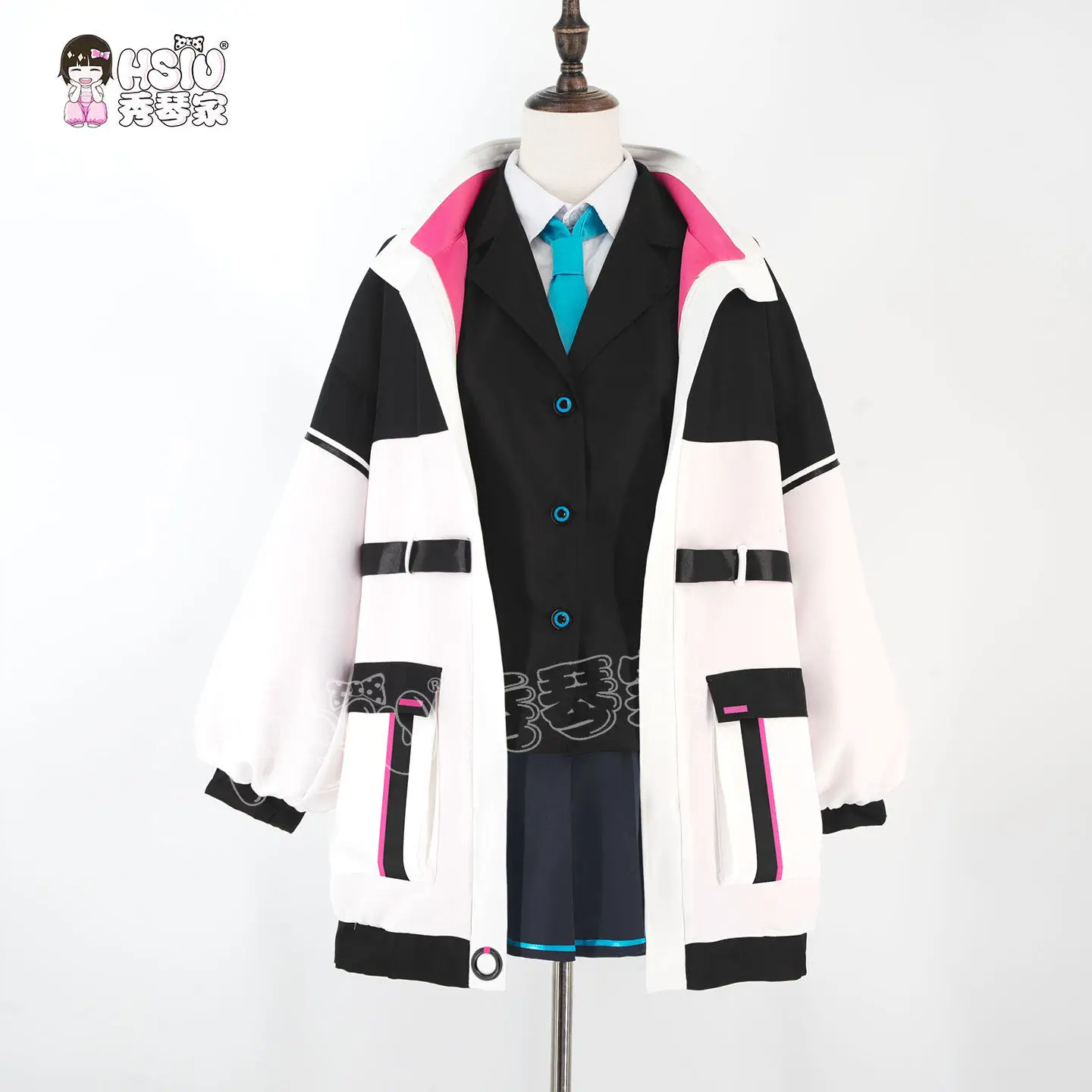 Blue Archive Kei Cosplay Costume Wig HSIU Full Set Women Suit Jacket Short Skirt Heat Resistant Synthetic Hair Game Cosplay - view 3